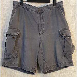 Club Room Casual Cargo Pocket Shorts Gray 100% Cotton Men's Size 36